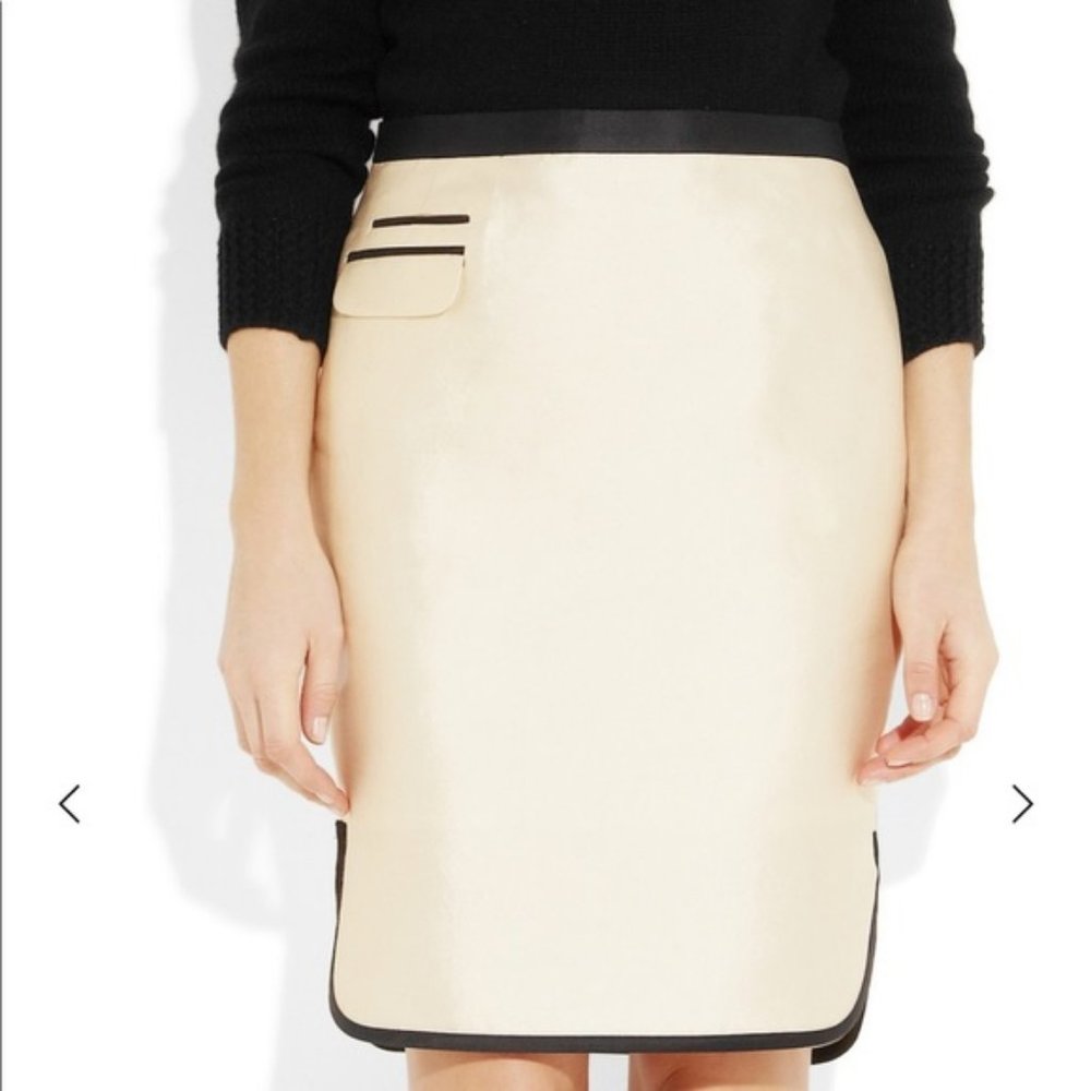 J.CREW Tuxedo Pencil Skirt Wool + Silk Scallop Hem